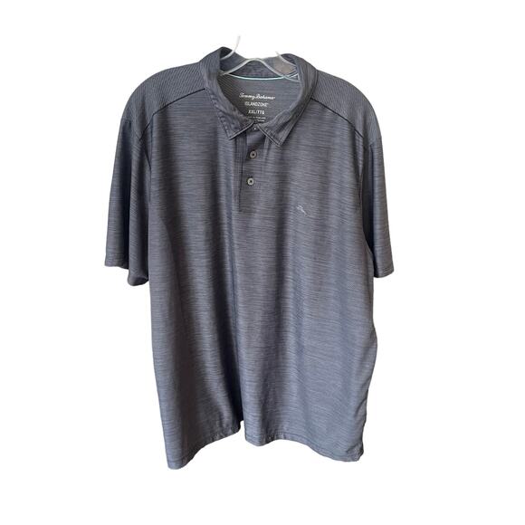 Tommy Bahama Island Zone Gray Short Sleeve Polo Shirt Sz XXL - Picture 1 of 5